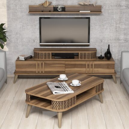 Variant Mobilya Variant Eylül Tv Ünitesi Ve Orta Sehpa Takımı - Ceviz - Görsel 2